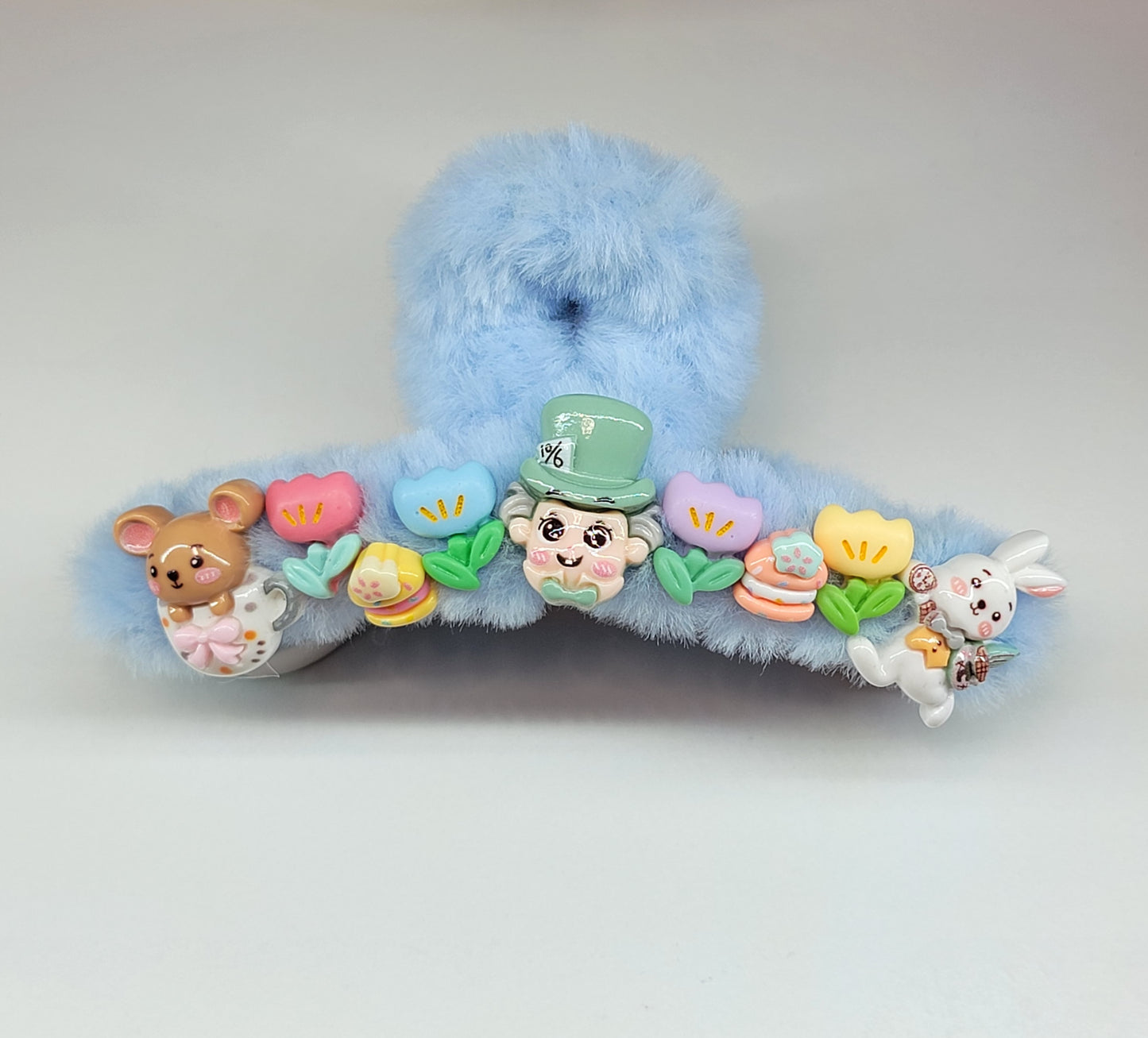 Alice Blue Fuzzy Hair Clip